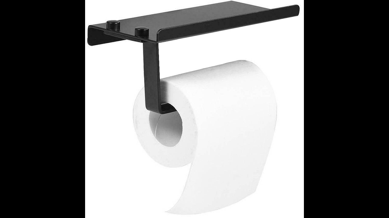 Toilettenpapierhalter mit Ablage black 390226