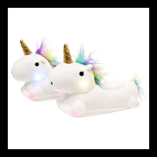 Hausschuhe Kigurumi Unicorn white glowing LED
